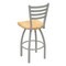 Holland Bar Stool Co 30" Swivel Bar Stool, Nickel Finish, Nat Oak Seat 41030ANNatOak - alternate 3